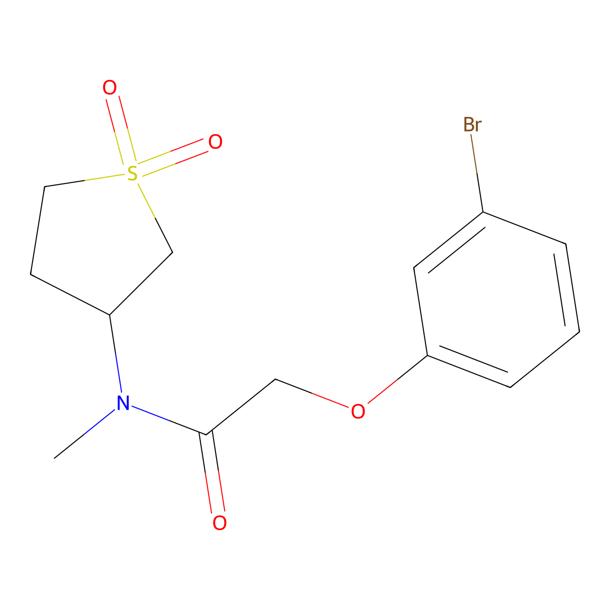 2-(3-bromophenoxy)-N-(1,1-dioxothiolan-3-yl)-N-methylacetamide molecular structure, CAS 342780-87-4