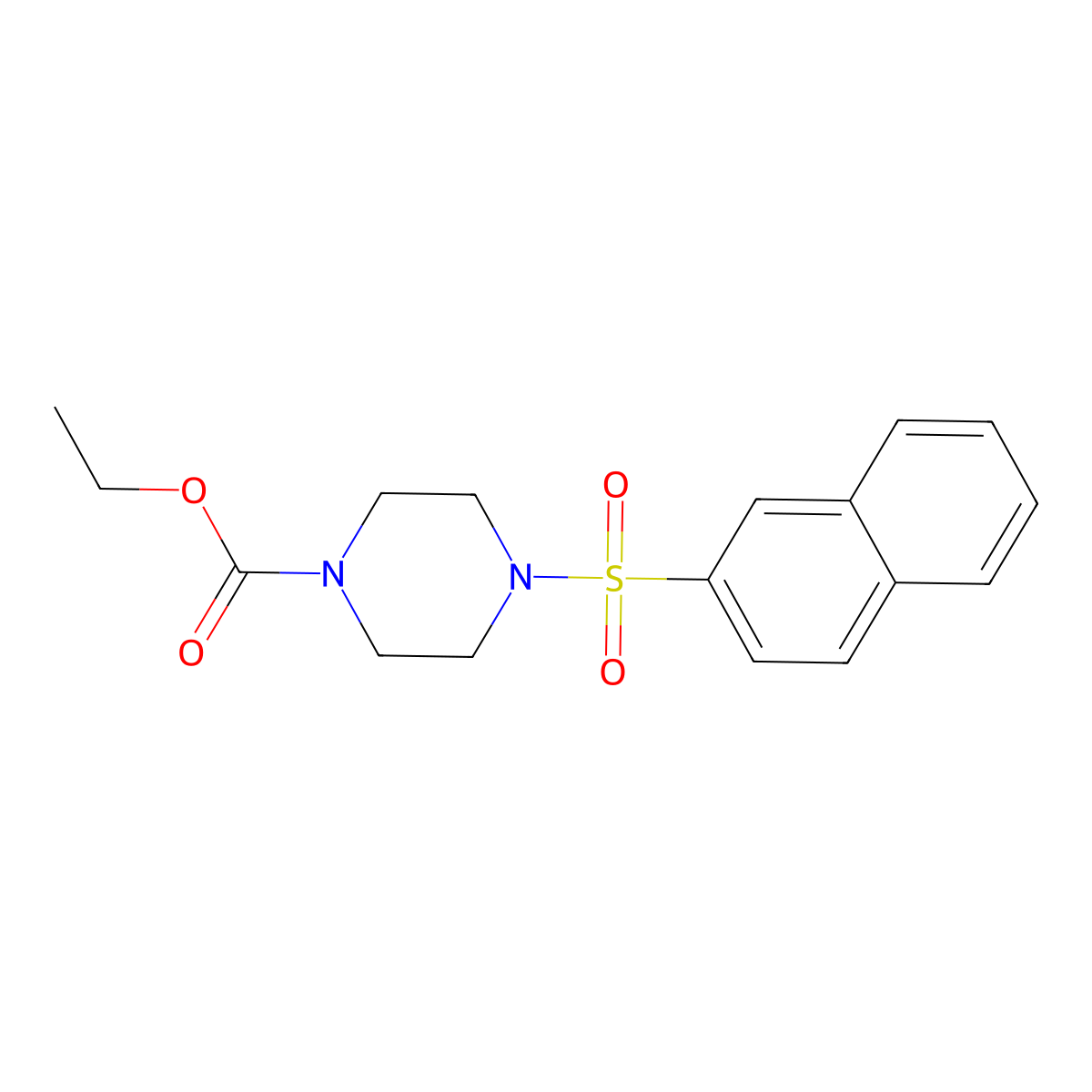 Ethyl 4-(naphthalen-2-ylsulfonyl)piperazine-1-carboxylate molecular structure, CAS 342780-98-7