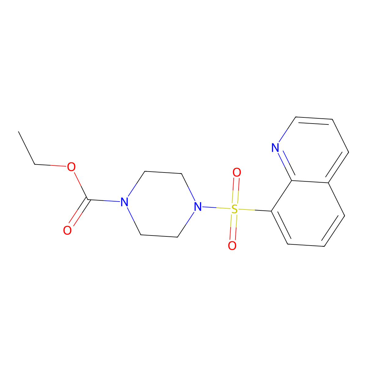 4-(Quinoline-8-sulfonyl)-piperazine-1-carboxylic acid ethyl ester molecular structure, CAS 342780-99-8