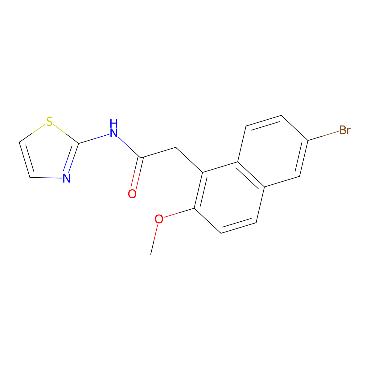 2-(6-bromo-2-methoxynaphthalen-1-yl)-N-(1,3-thiazol-2-yl)acetamide molecular structure, CAS 342781-03-7