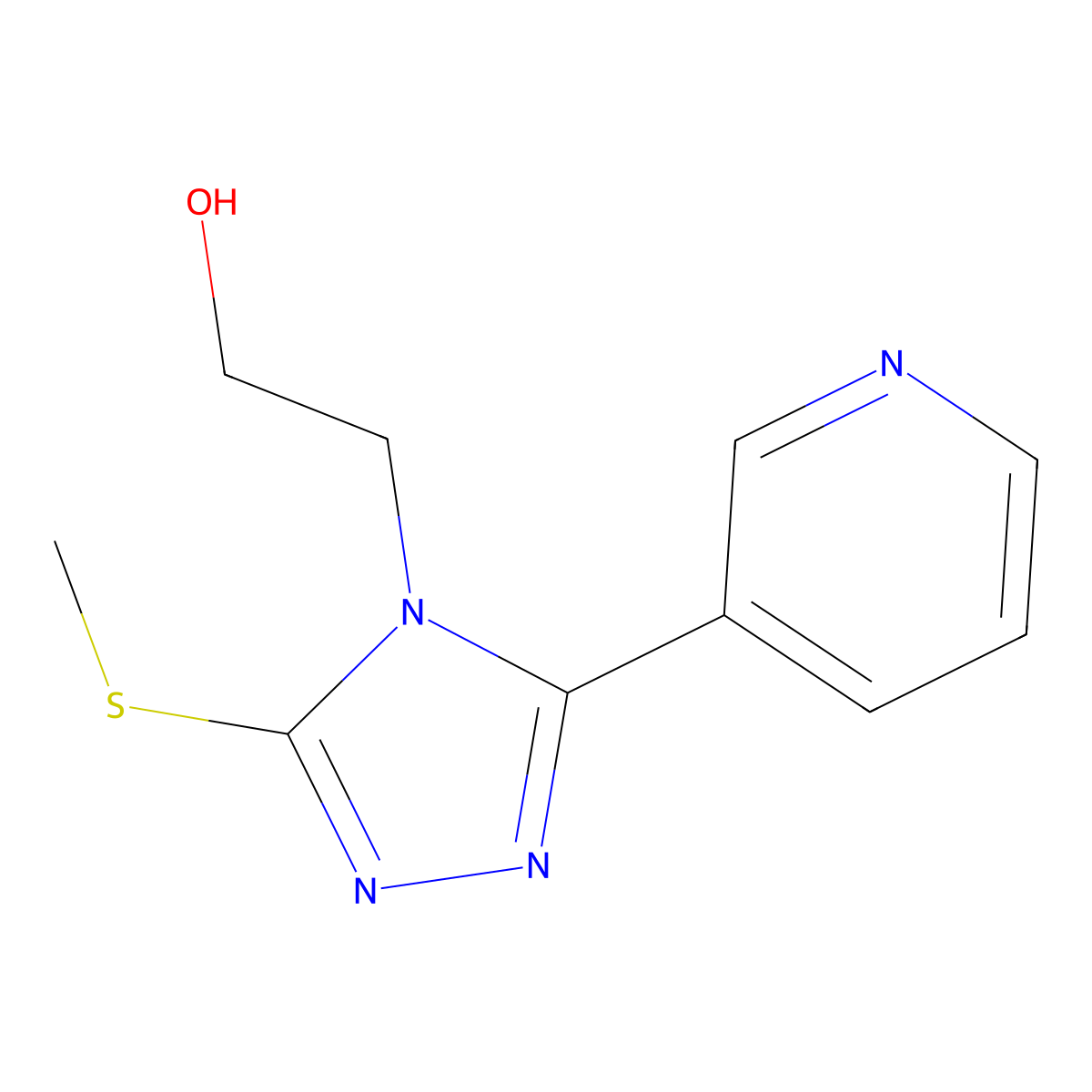 2-[3-(methylsulfanyl)-5-(3-pyridinyl)-4H-1,2,4-triazol-4-yl]ethanol molecular structure, CAS 342785-35-7