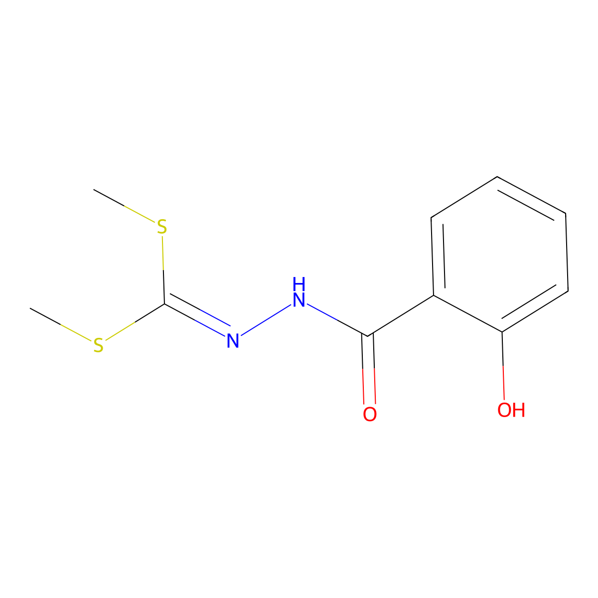 2-Hydroxybenzoic acid 2-(bis(methylthio)methylene)hydrazide molecular structure, CAS 342785-42-6