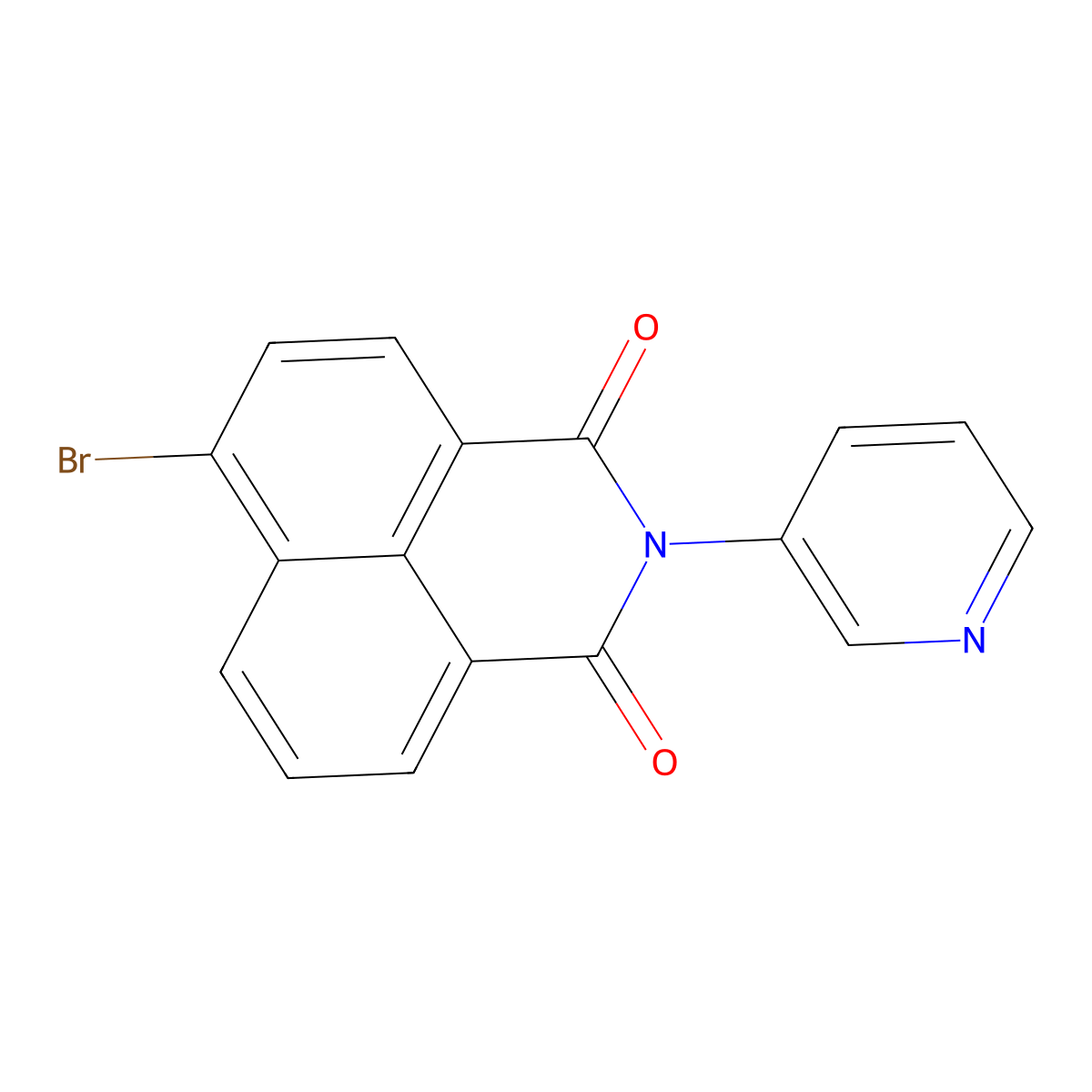 6-bromo-2-(3-pyridinyl)-1H-benzo[de]isoquinoline-1,3(2H)-dione molecular structure, CAS 342785-78-8