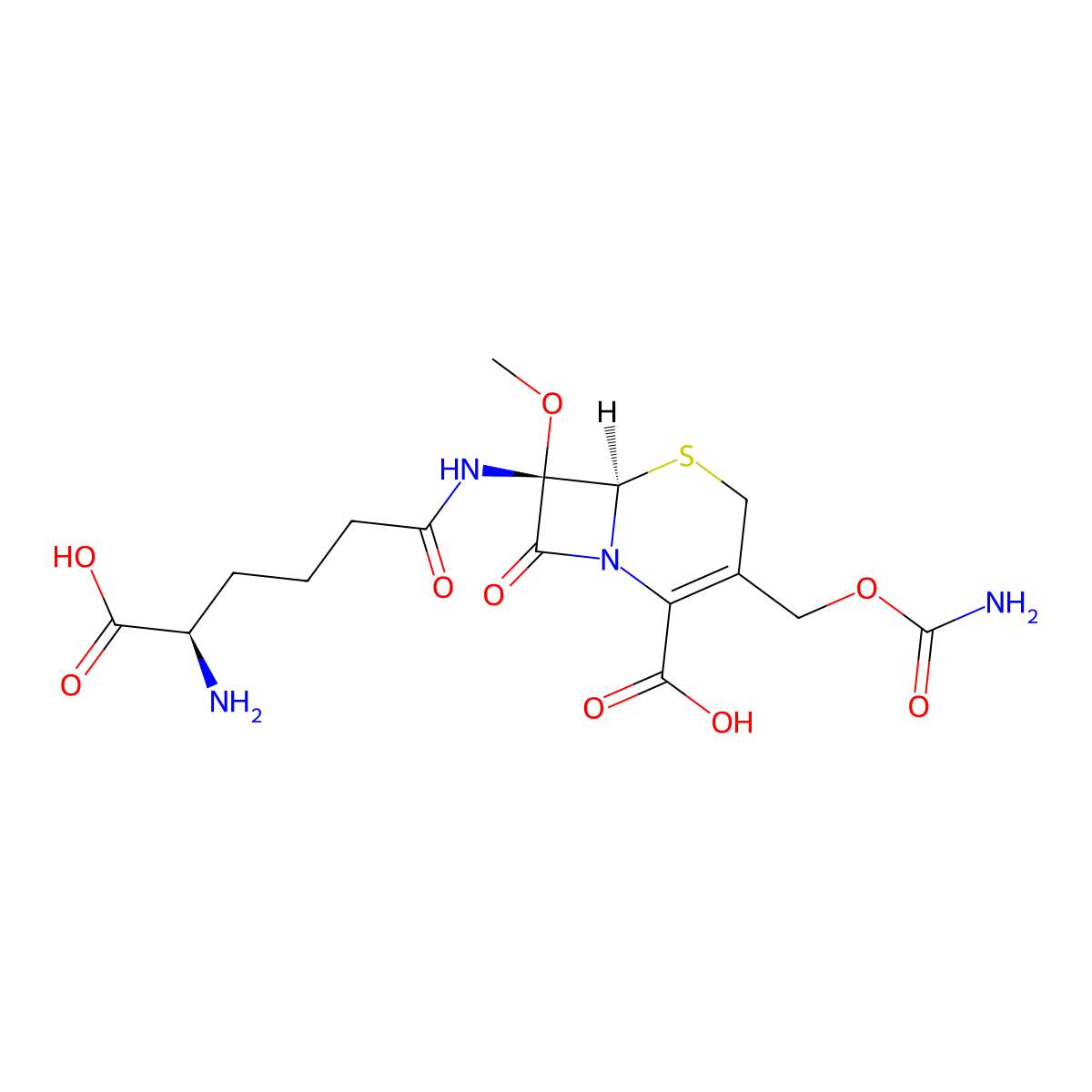Cephamycin C molecular structure, CAS 34279-51-1