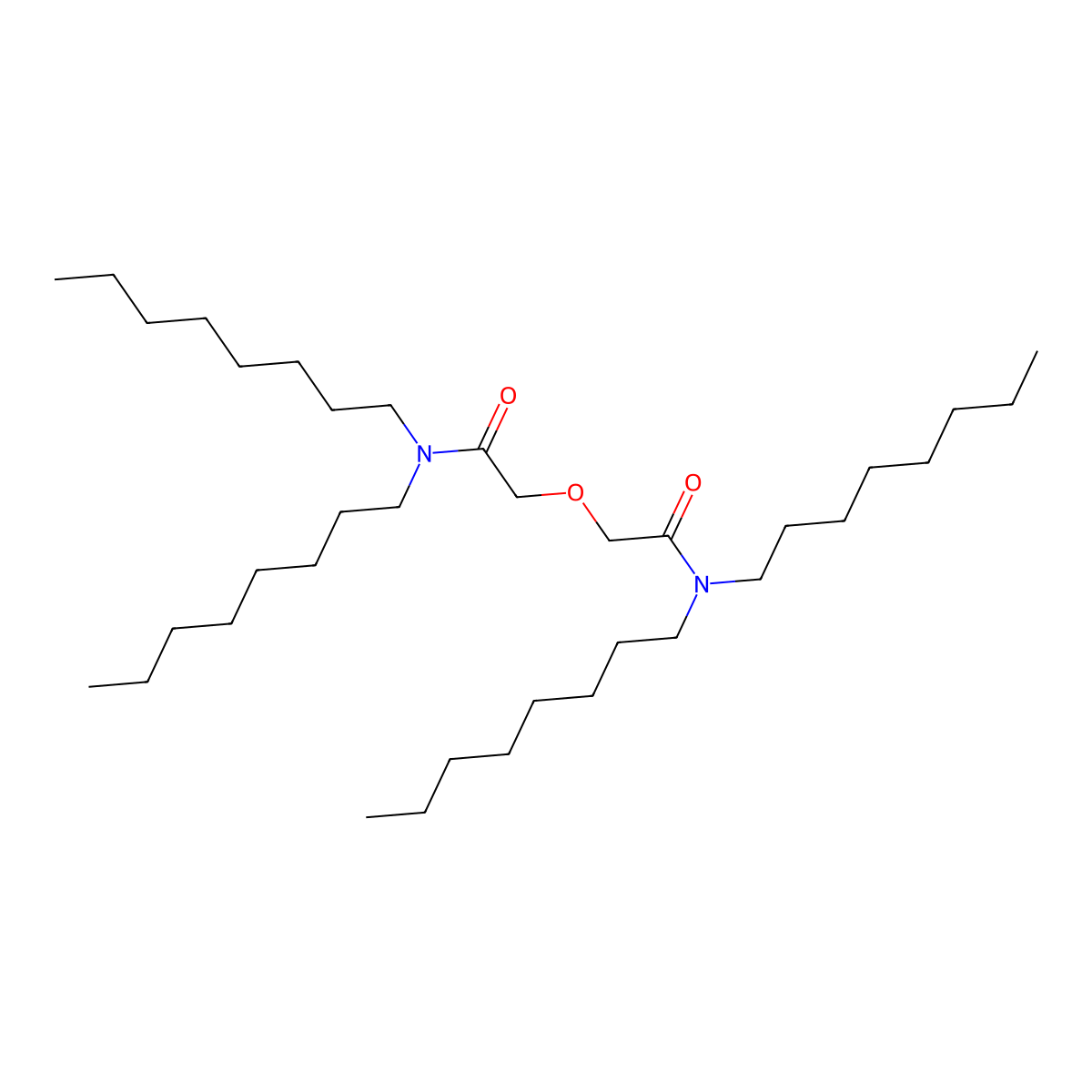 2-Dioctylcarbamoylmethoxy-N,N-dioctyl-acetamide molecular structure, CAS 342794-43-8