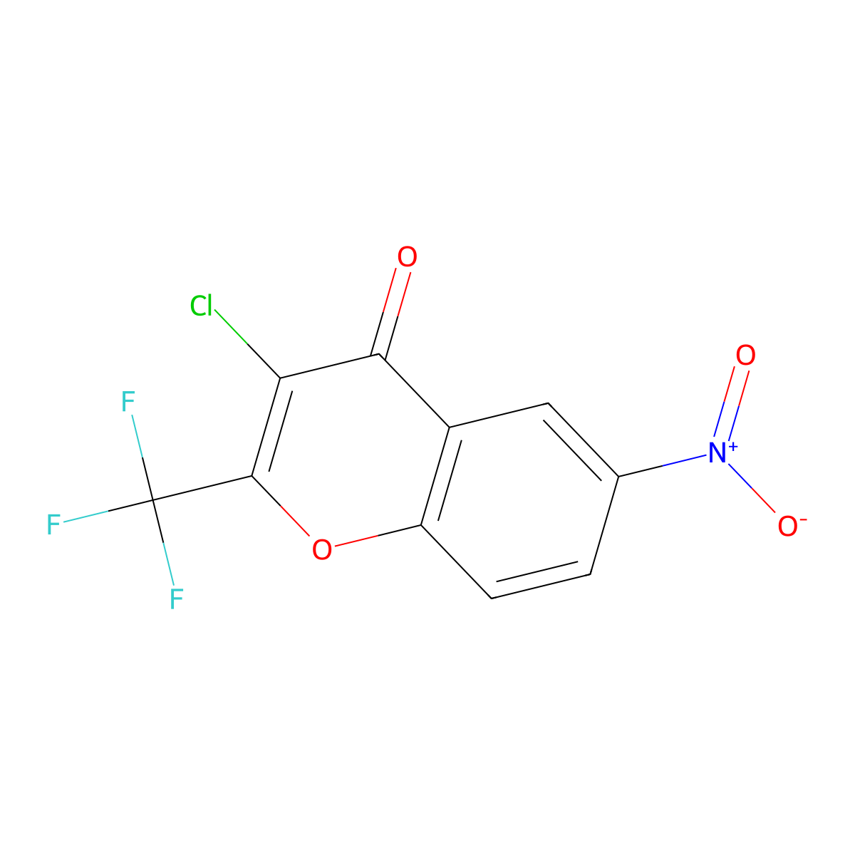 3-Chloro-6-nitro-2-(trifluoromethyl)chromone molecular structure, CAS 342795-11-3