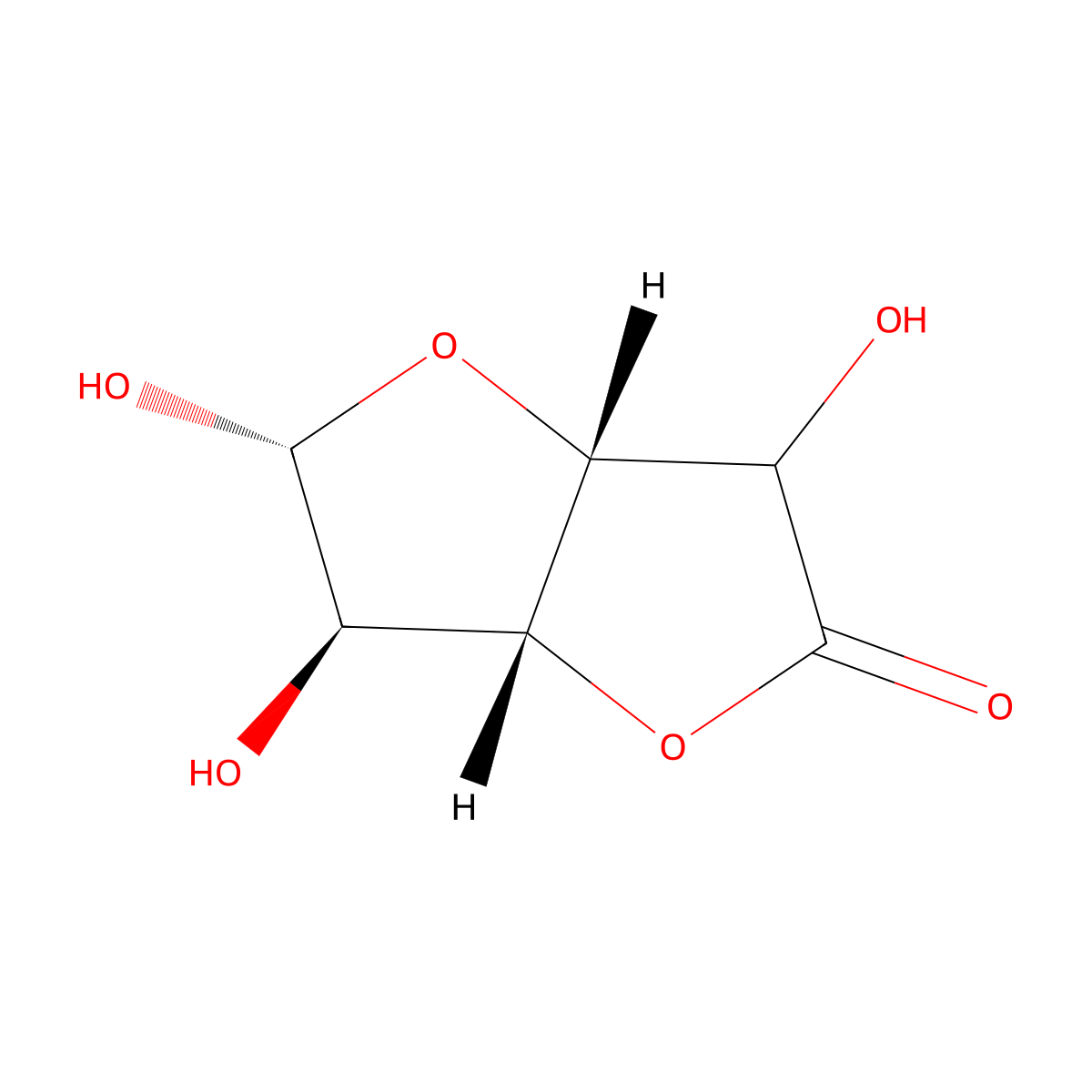 (2R,3R,3aR,6aR)-2,3,6-trihydroxy-3,3a,6,6a-tetrahydro-2H-furo[3,2-b]furan-5-one molecular structure, CAS 3428-13-5