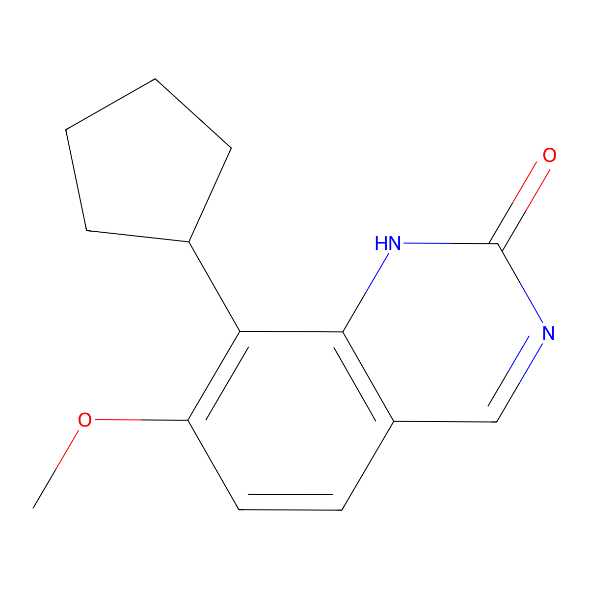 8-cyclopentyl-7-methoxyquinazolin-2(1H)-one molecular structure, CAS 342801-26-7