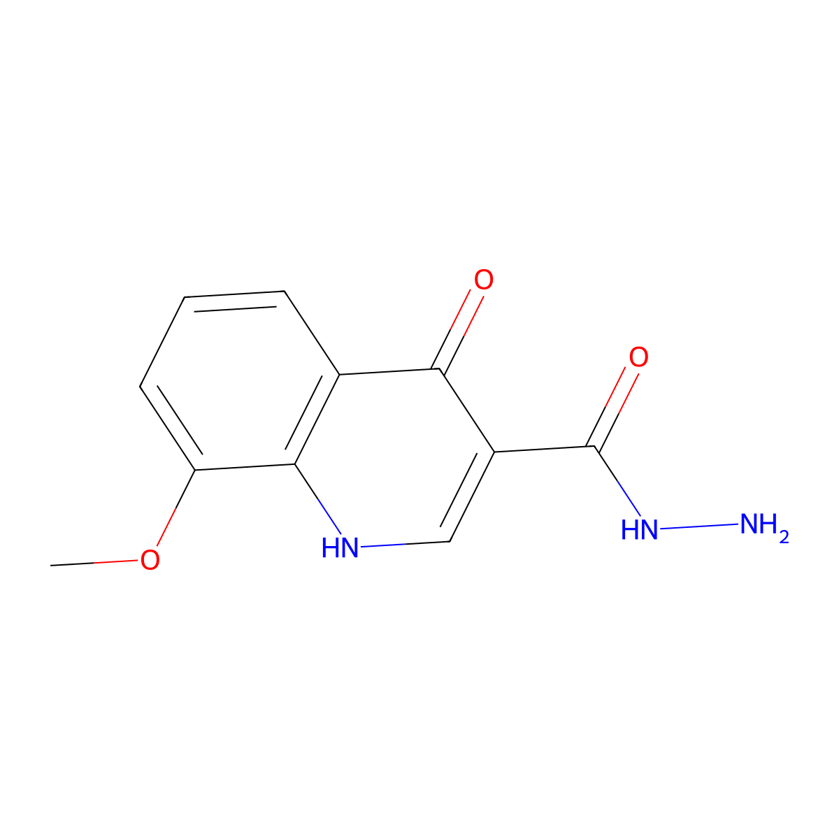 4-Hydroxy-8-methoxyquinoline-3-carbohydrazide molecular structure, CAS 342804-06-2