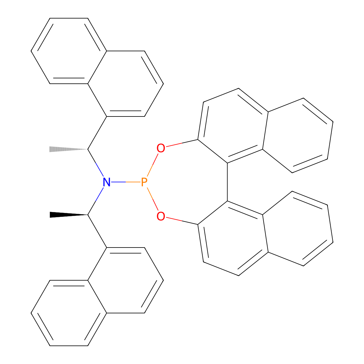 11bS-N,N-Bis[(1R)-1-(1-naphthalenyl)ethyl]dinaphtho[2,1-d:1',2'-f][1,3,2]dioxaphosphepin-4-amine molecular structure, CAS 342813-25-6