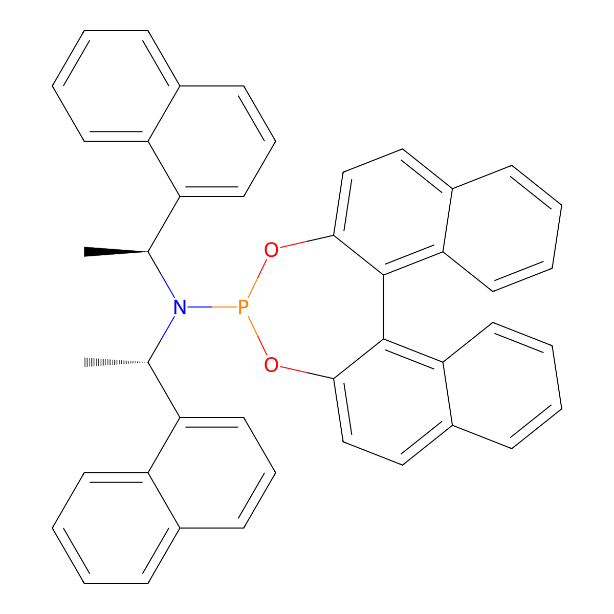 (11bS)-N,N-Bis[(1S)-1-(1-naphthalenyl)ethyl]dinaphtho[2,1-d:1',2'-f][1,3,2]dioxaphosphepin-4-amine molecular structure, CAS 342813-26-7