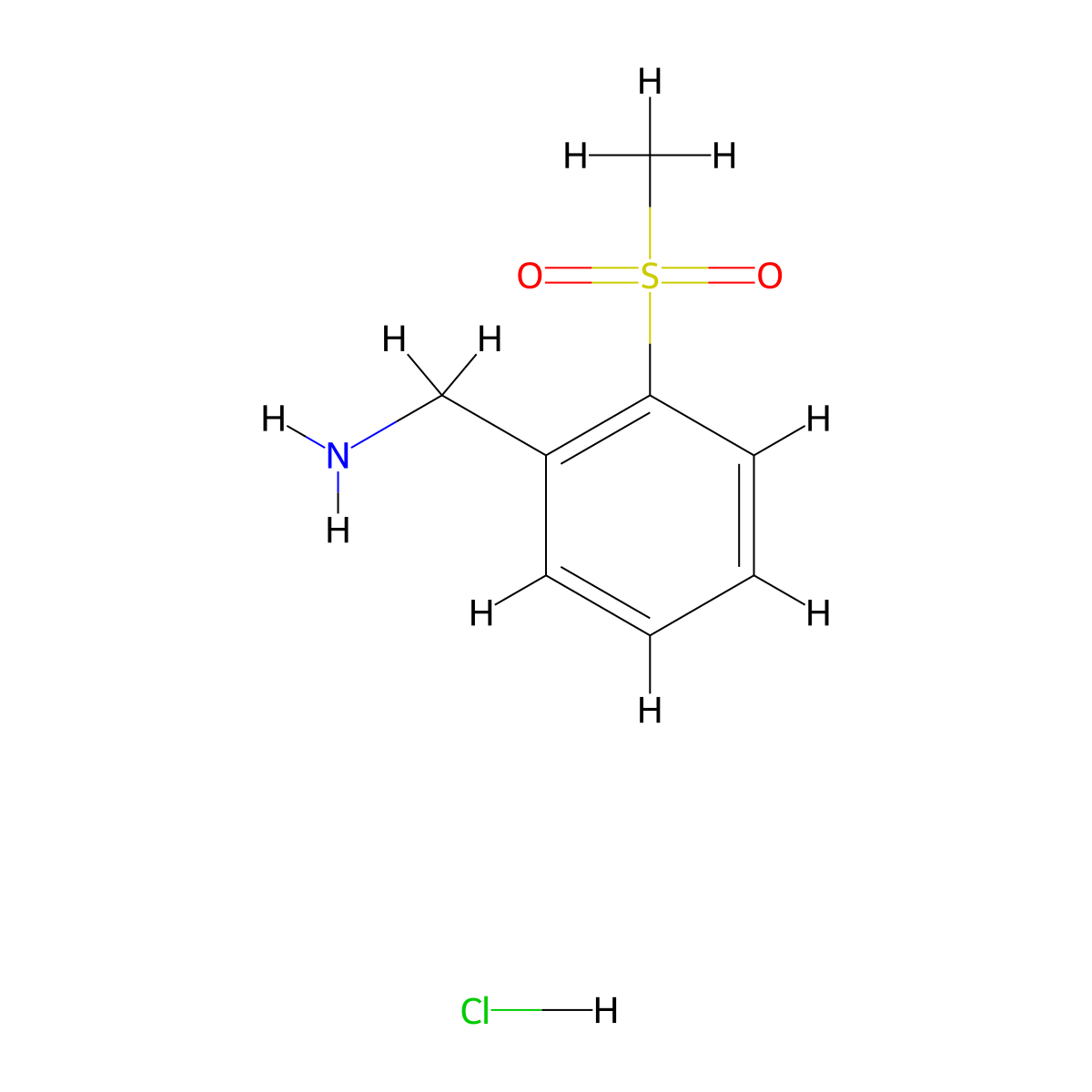 2-(Methanesulfonyl)benzylamine hydrochloride molecular structure, CAS 342816-14-2
