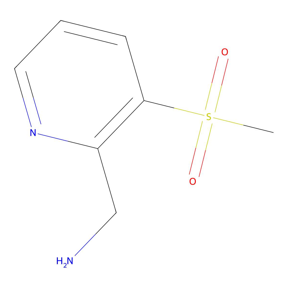(3-(Methylsulfonyl)pyridin-2-yl)methanamine molecular structure, CAS 342816-35-7