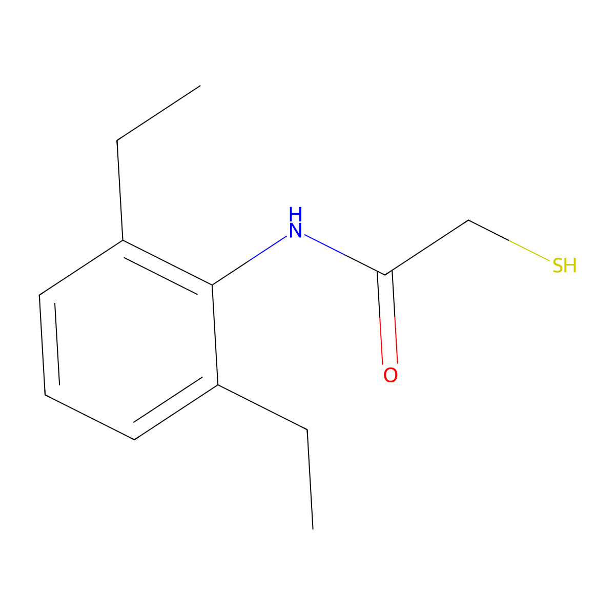 n-(2,6-Diethylphenyl)-2-sulfanylacetamide molecular structure, CAS 34282-27-4