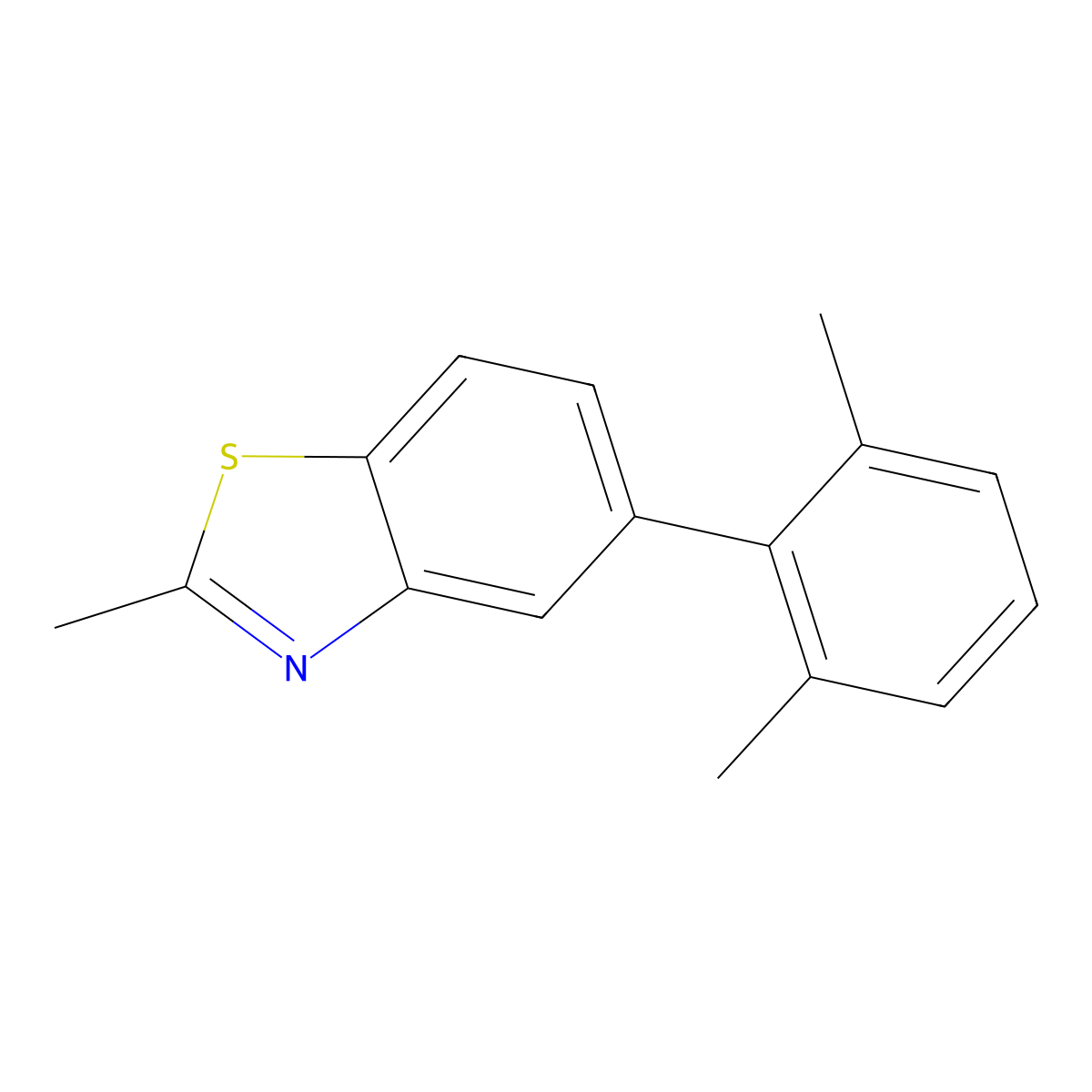 5-(2,6-Dimethylphenyl)-2-methyl-1,3-benzothiazole molecular structure, CAS 342823-69-2