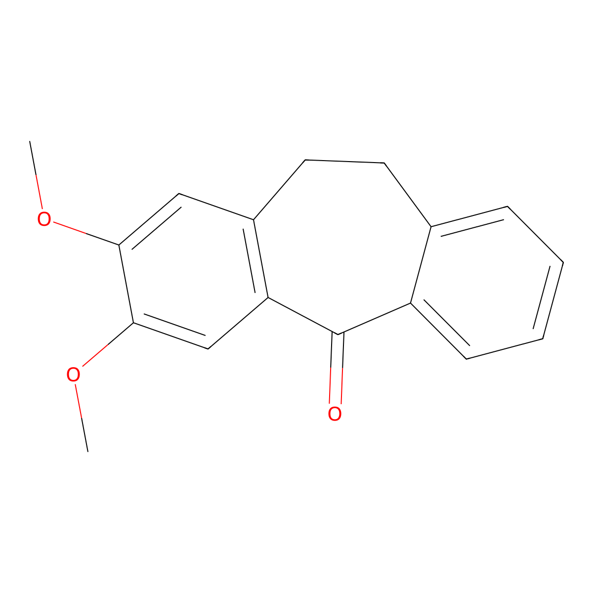 10,11-Dihydro-2,3-dimethoxy-5H-dibenzo(A,D)cyclohepten-5-one molecular structure, CAS 34283-90-4