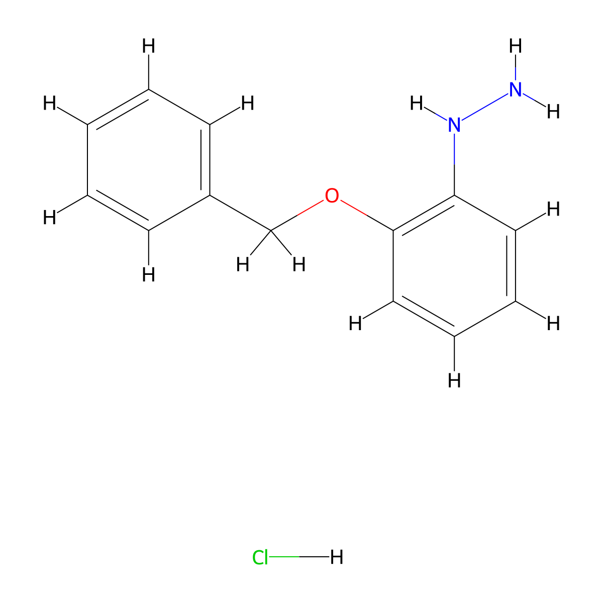 (2-(Benzyloxy)phenyl)hydrazine hydrochloride molecular structure, CAS 34288-06-7
