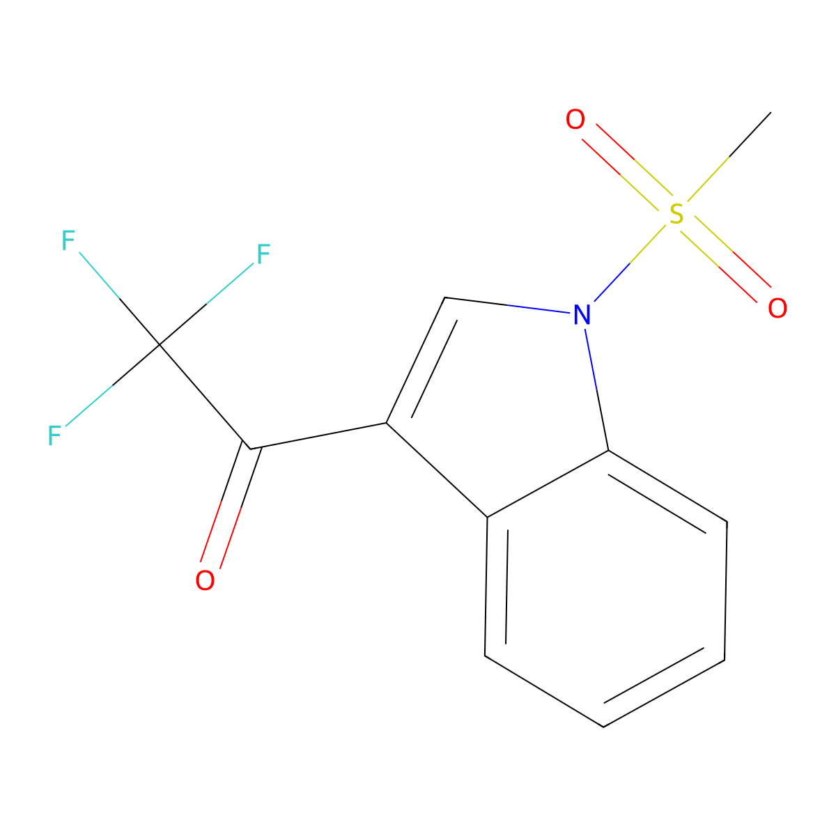 2,2,2-trifluoro-1-[1-(methylsulfonyl)-1H-indol-3-yl]-1-ethanone molecular structure, CAS 342885-53-4