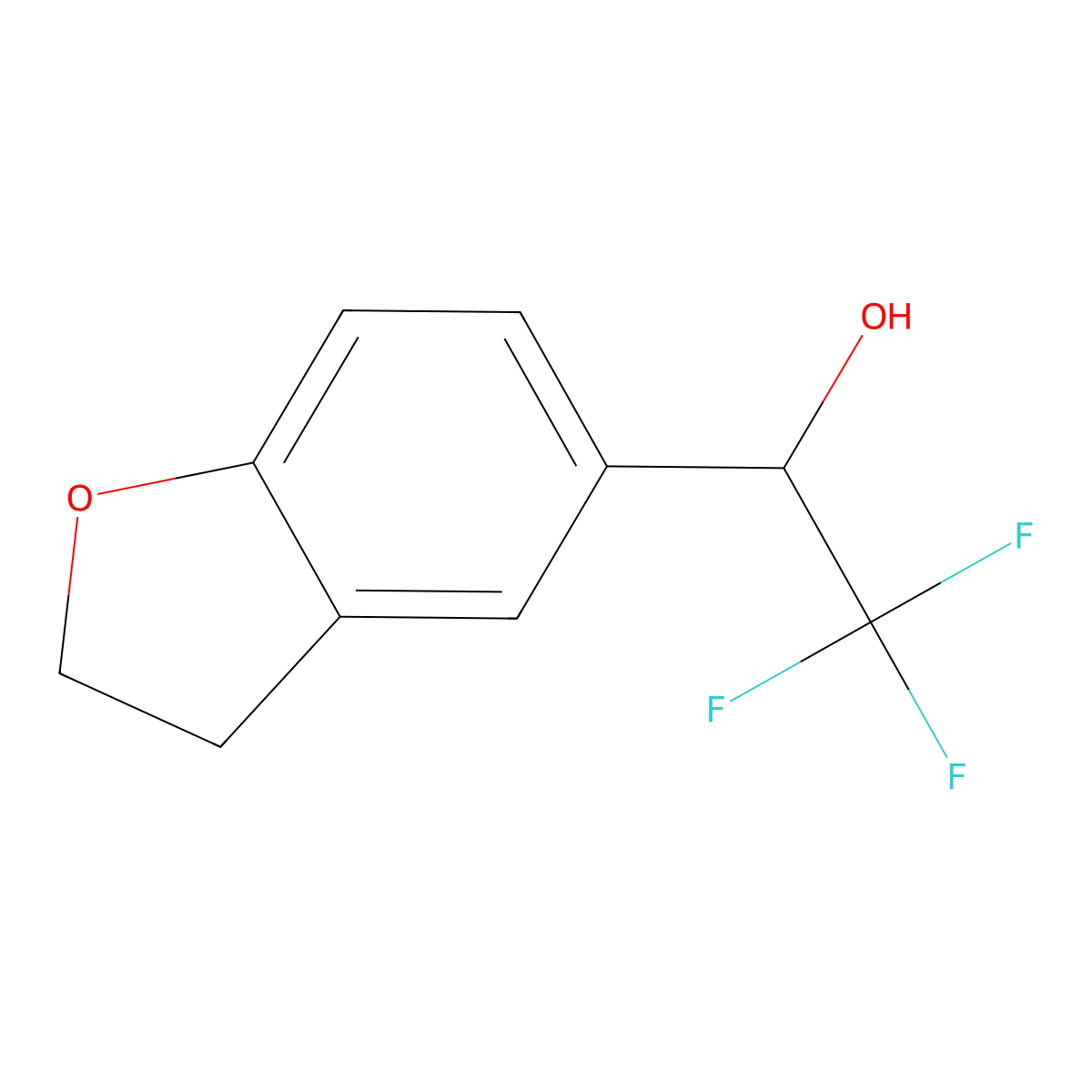 1-(2,3-Dihydro-1-benzofuran-5-yl)-2,2,2-trifluoroethan-1-ol molecular structure, CAS 342891-38-7
