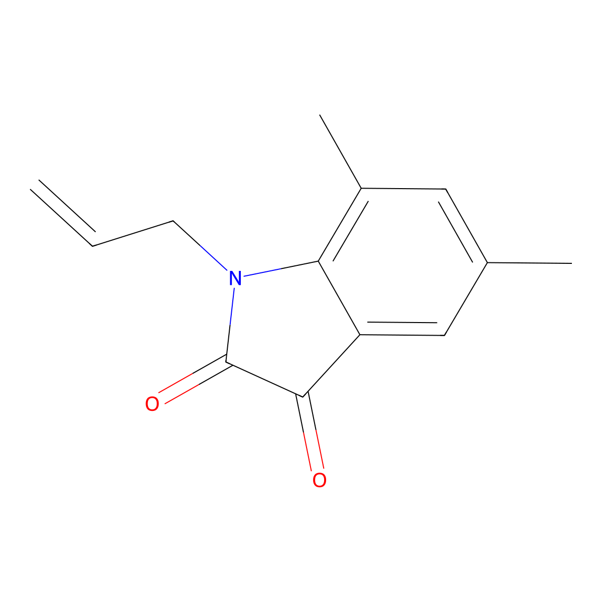 5,7-Dimethyl-1-prop-2-enylindole-2,3-dione molecular structure, CAS 342893-81-6