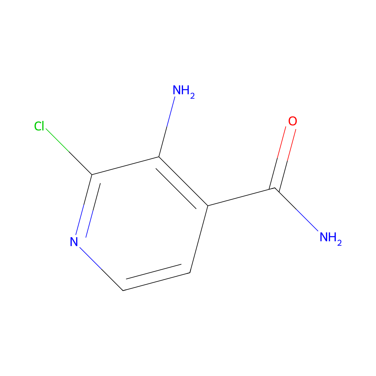 3-Amino-2-chloropyridine-4-carboxamide molecular structure, CAS 342899-34-7