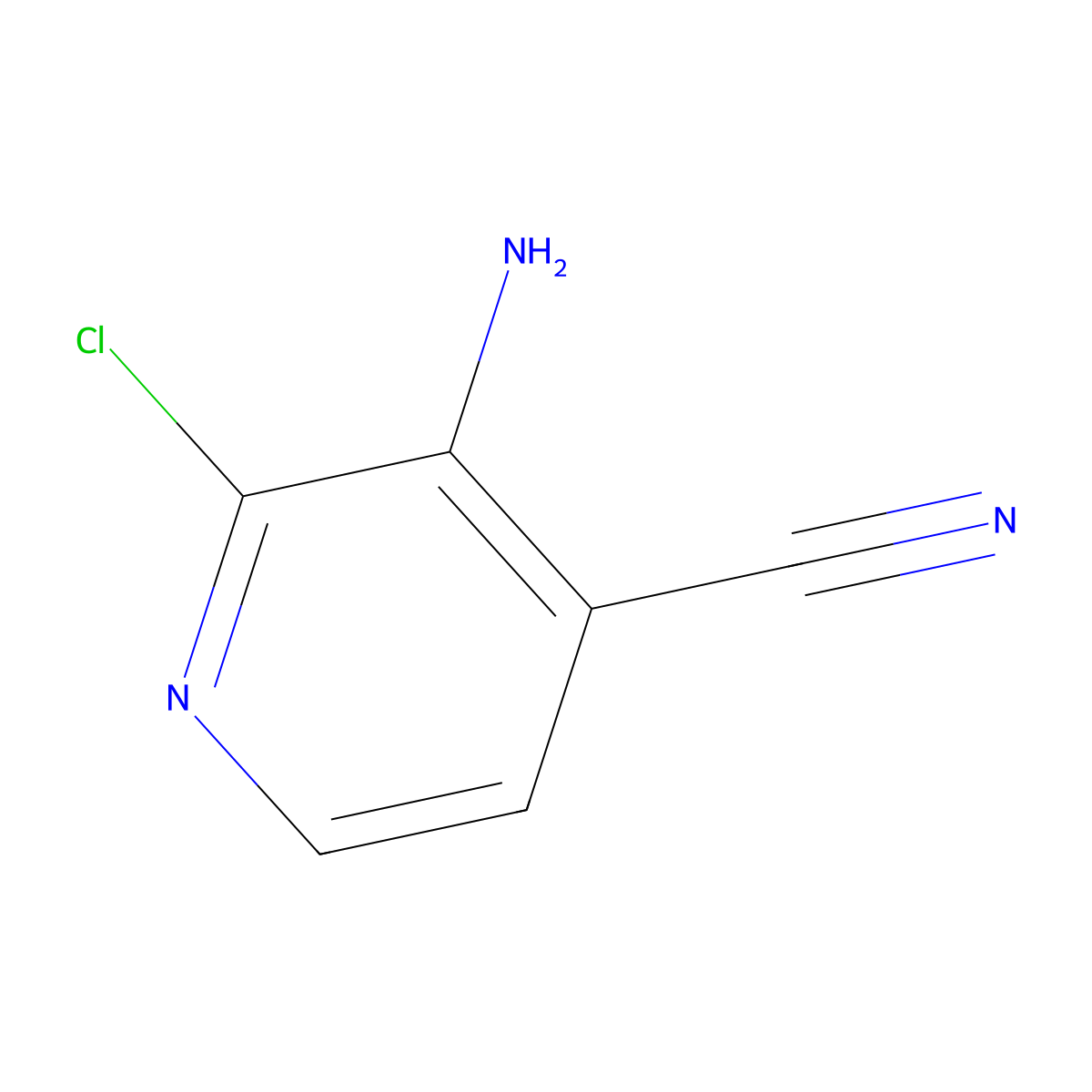 3-Amino-2-chloropyridine-4-carbonitrile molecular structure, CAS 342899-37-0
