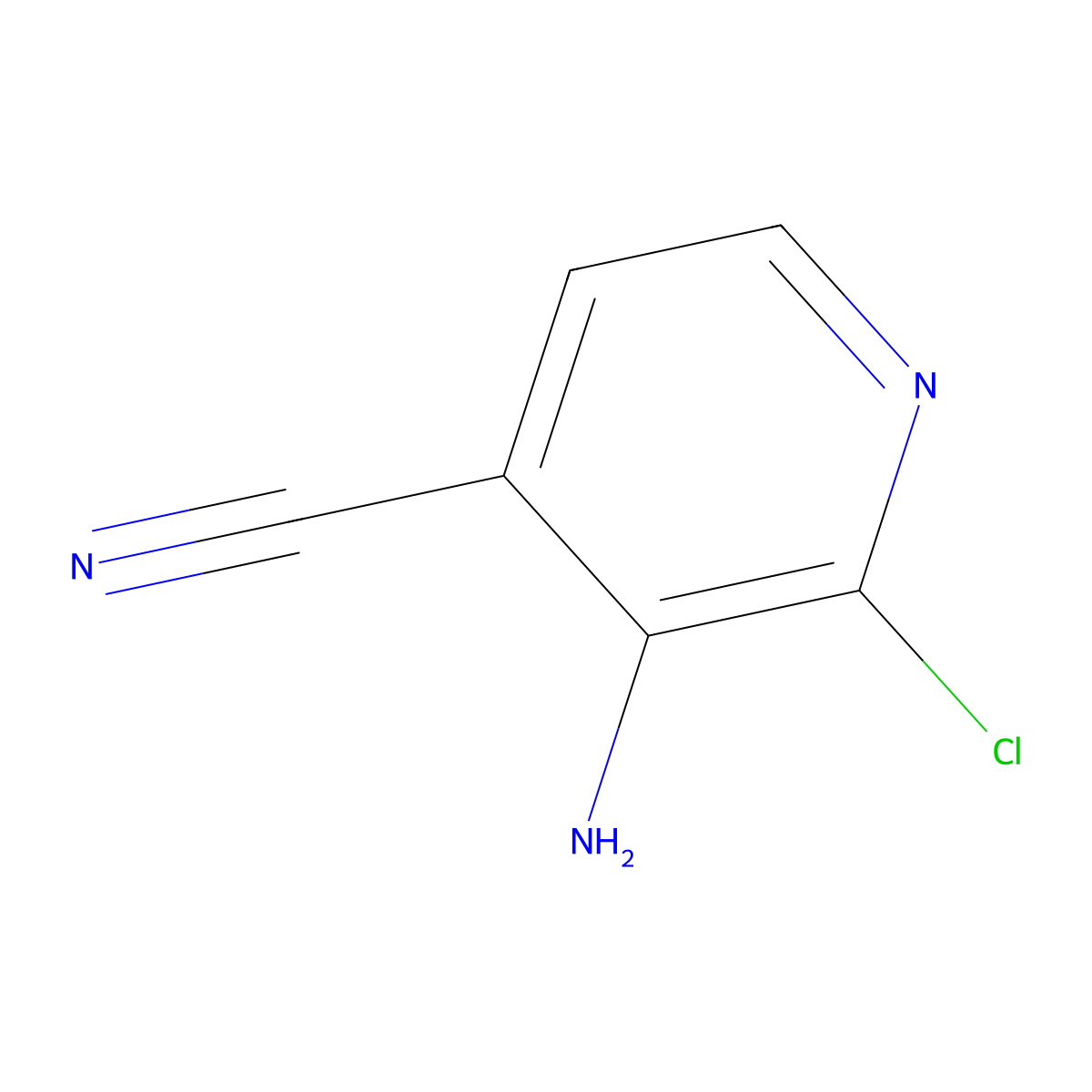 3-Amino-2-chloropyridine-4-carbonitrile molecular structure, CAS 342899-37-0