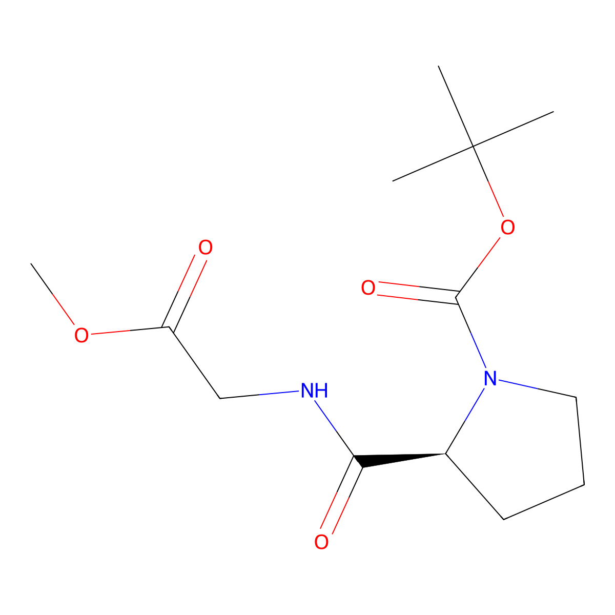 (S)-tert-Butyl 2-((2-methoxy-2-oxoethyl)carbamoyl)pyrrolidine-1-carboxylate molecular structure, CAS 34290-72-7