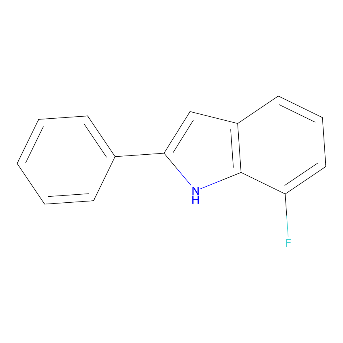 7-fluoro-2-phenyl-1H-indole molecular structure, CAS 342902-40-3