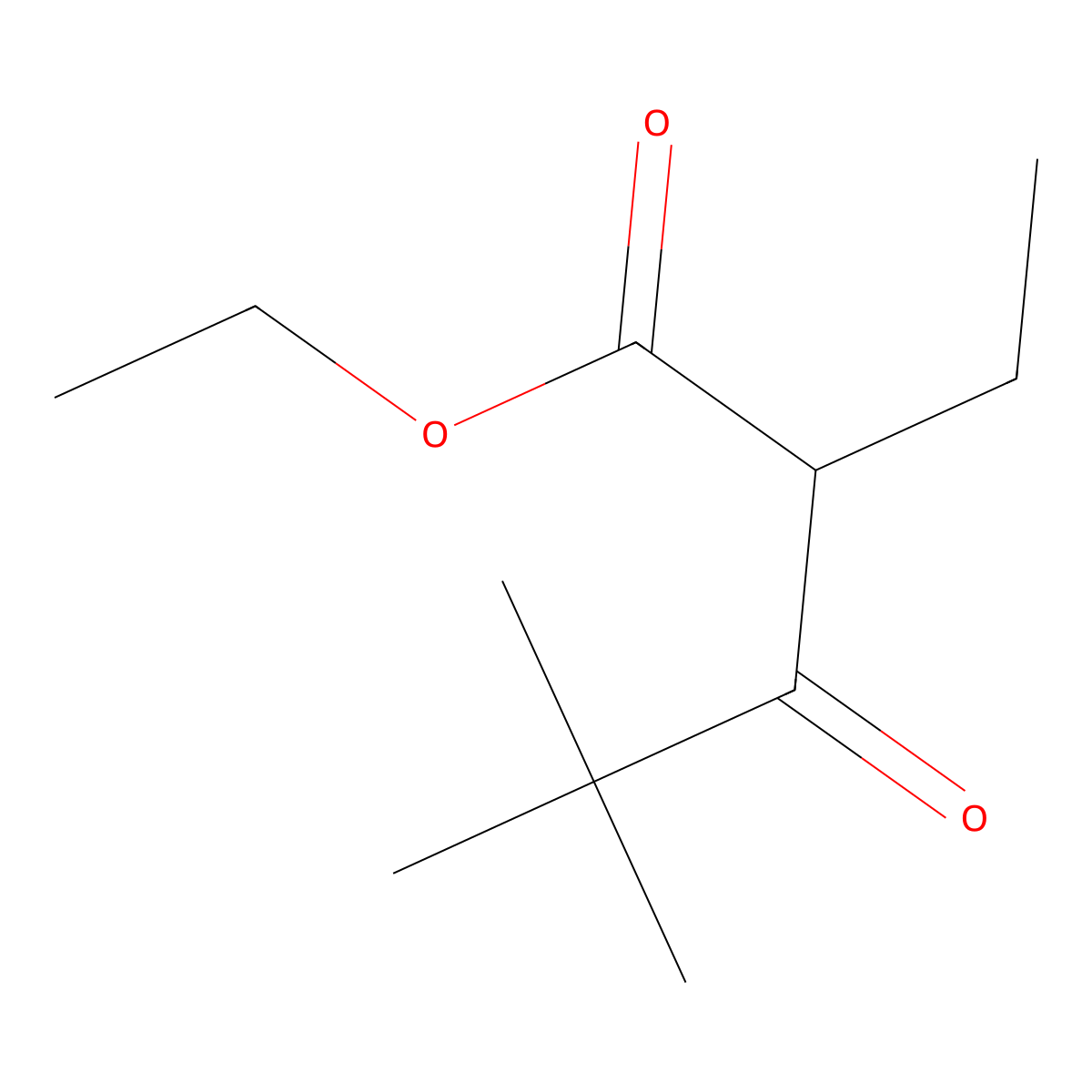 Ethyl 2-ethyl-4,4-dimethyl-3-oxopentanoate molecular structure, CAS 34292-24-5