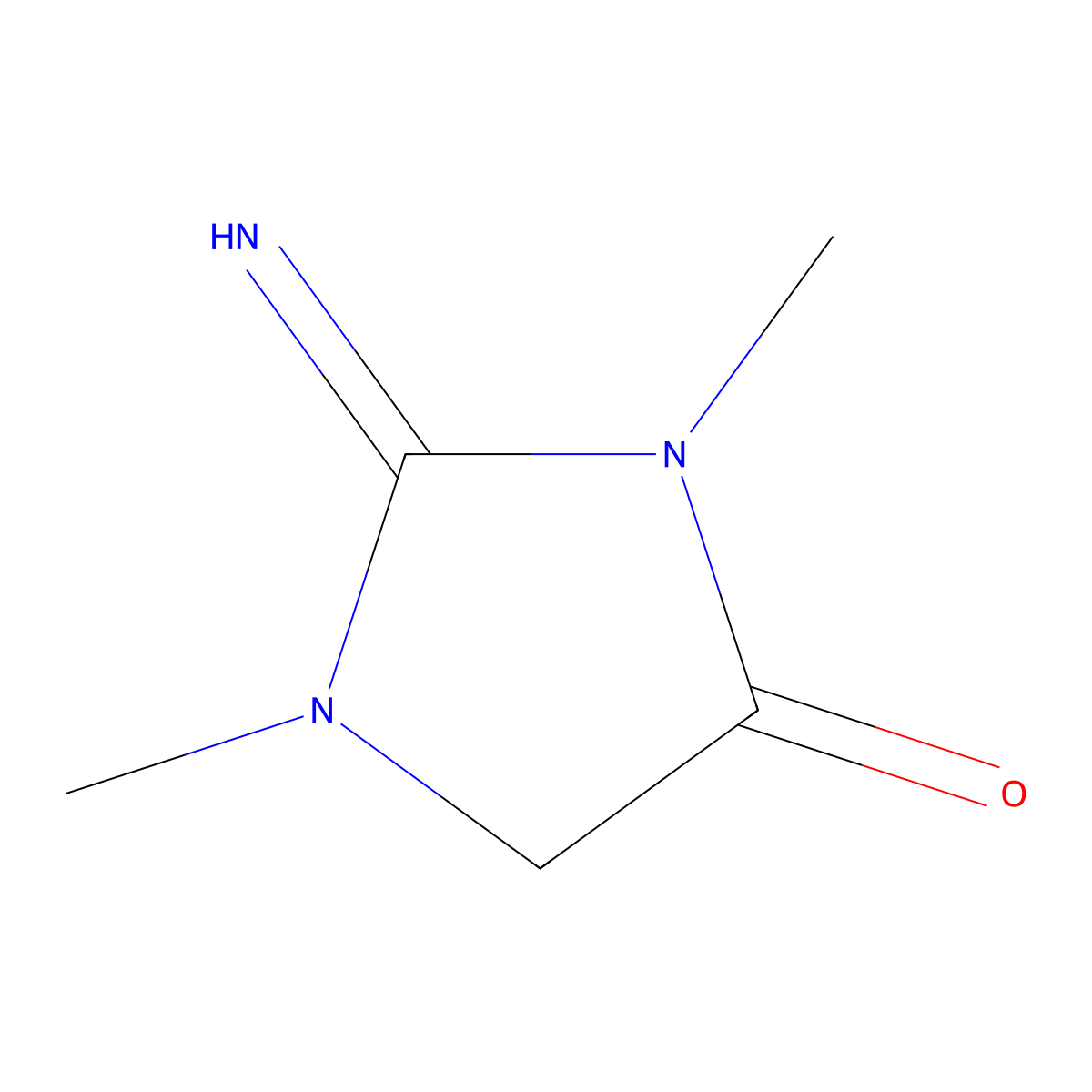 2-Imino-1,3-dimethylimidazolidin-4-one molecular structure, CAS 34293-22-6