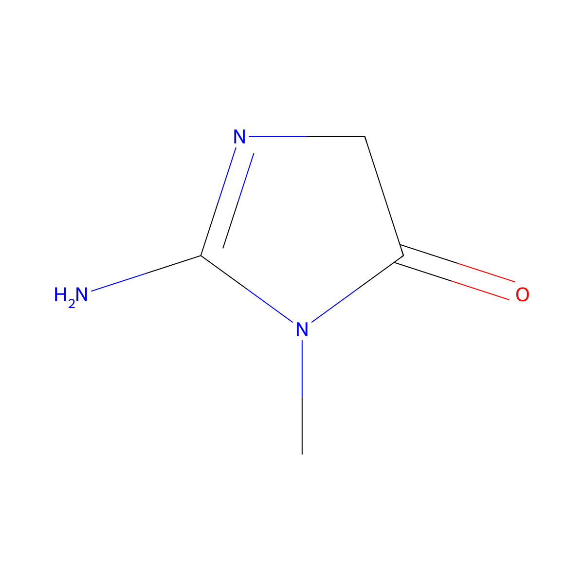 4H-Imidazol-4-one, 2-amino-3,5-dihydro-3-methyl- molecular structure, CAS 34293-24-8