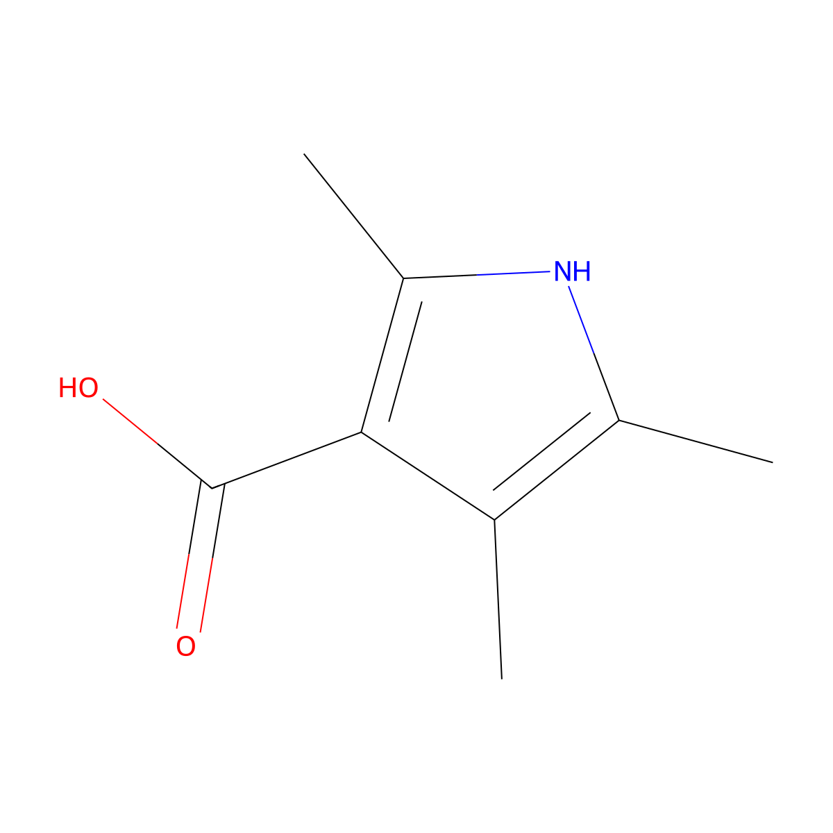 2,4,5-Trimethyl-1H-pyrrole-3-carboxylic acid molecular structure, CAS 34294-61-6