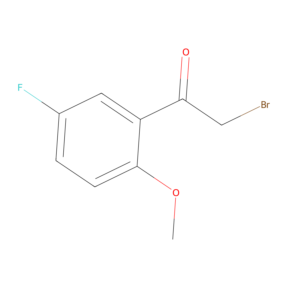 2-Bromo-1-(5-fluoro-2-methoxyphenyl)ethan-1-one molecular structure, CAS 343-04-4