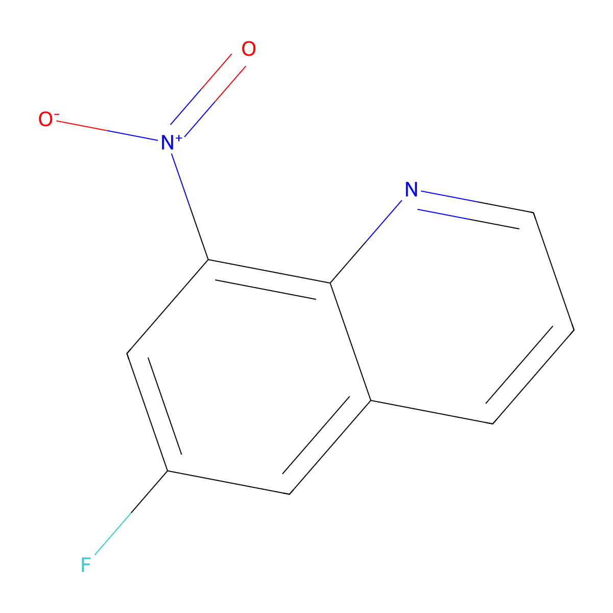 Quinoline, 6-fluoro-8-nitro- molecular structure, CAS 343-26-0