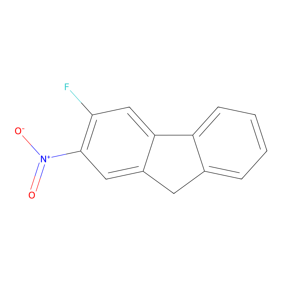 3-Fluoro-2-nitro-9H-fluorene molecular structure, CAS 343-31-7