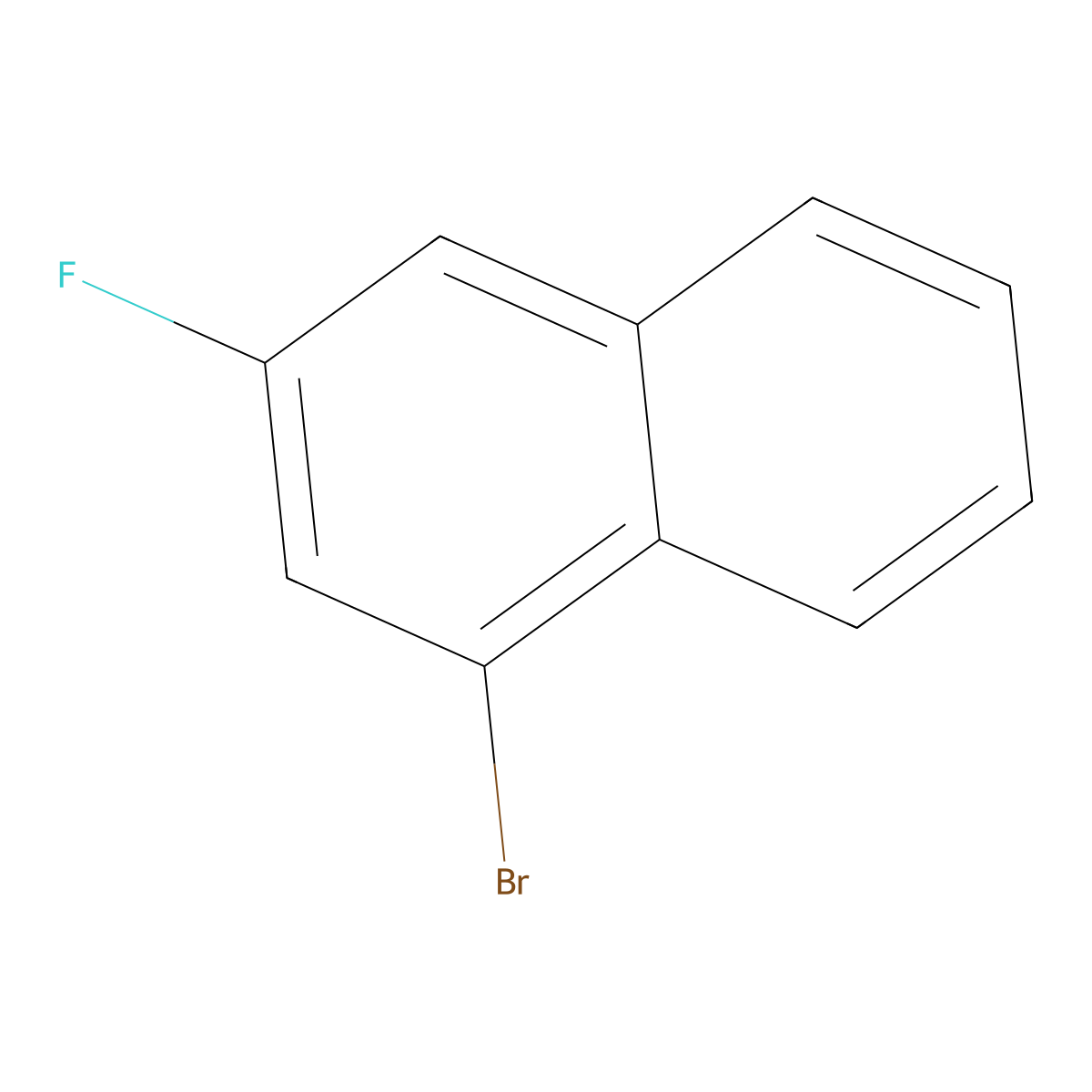 1-Bromo-3-fluoronaphthalene molecular structure, CAS 343-53-3