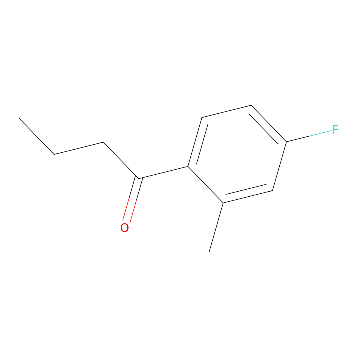 4'-Fluoro-2'-methylbutyrophenone molecular structure, CAS 343-66-8