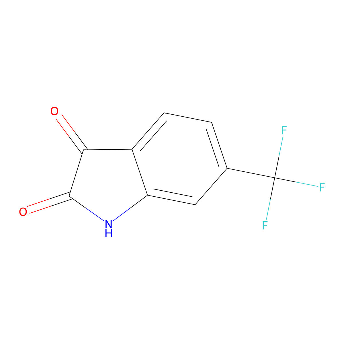 6-(trifluoromethyl)-2,3-dihydro-1H-indole-2,3-dione molecular structure, CAS 343-69-1