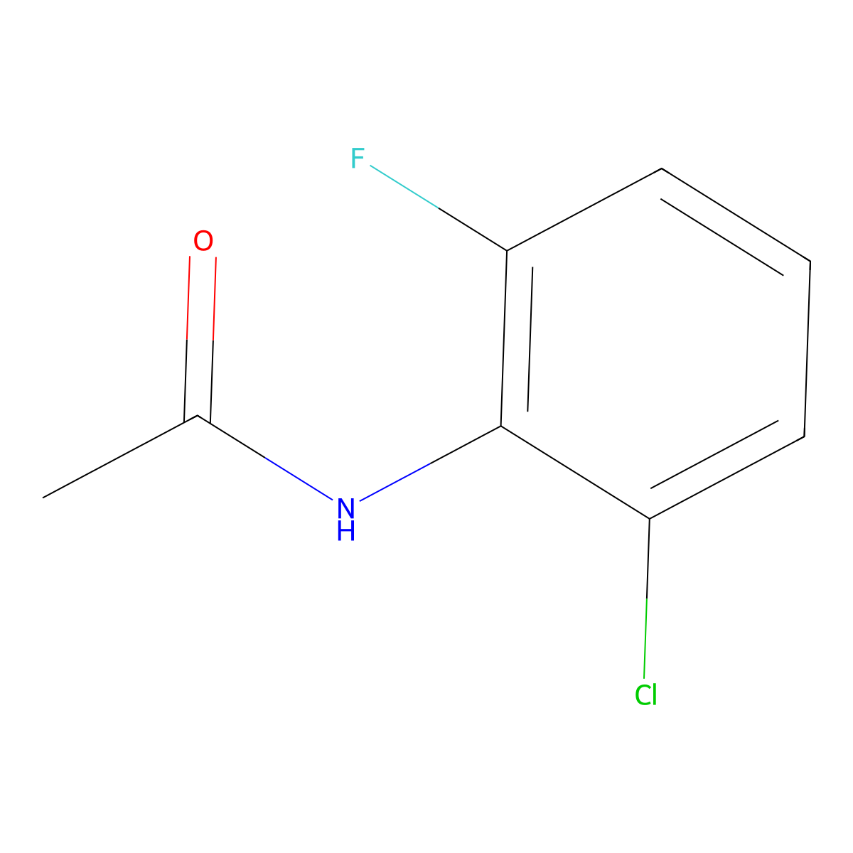 N-(2-chloro-6-fluorophenyl)acetamide molecular structure, CAS 343-73-7