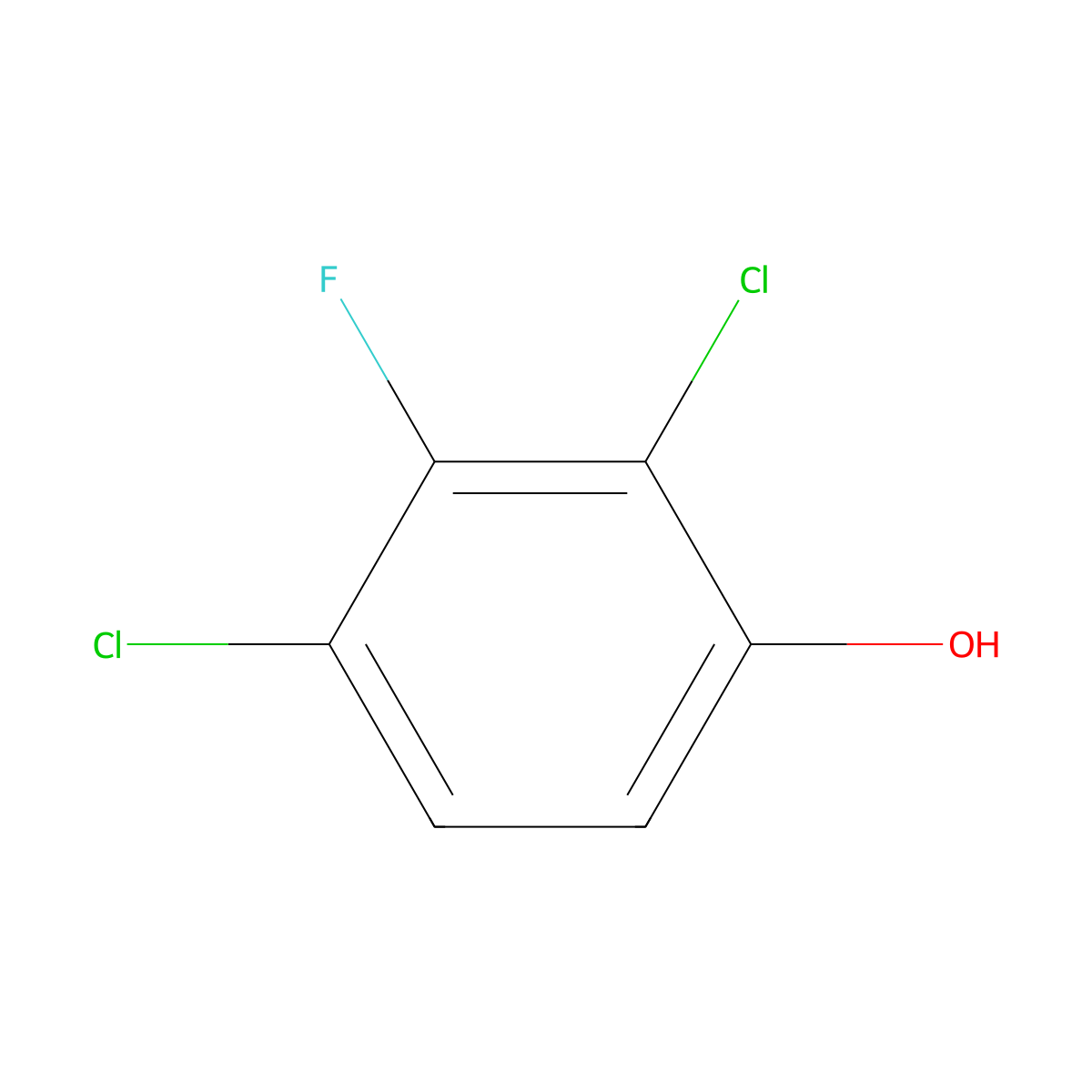 2,4-Dichloro-3-fluorophenol molecular structure, CAS 343-99-7