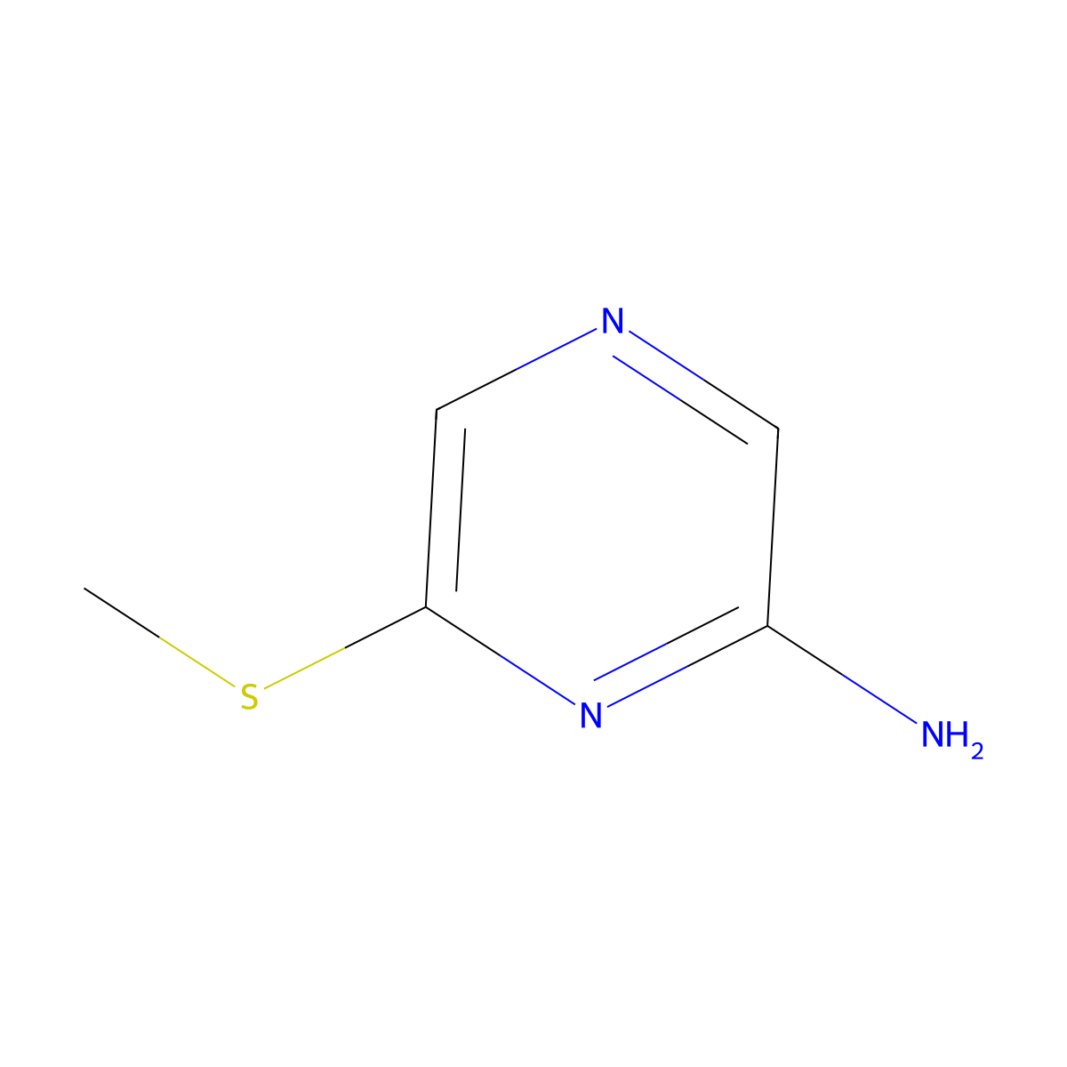 6-(Methylsulfanyl)pyrazin-2-amine molecular structure, CAS 3430-08-8