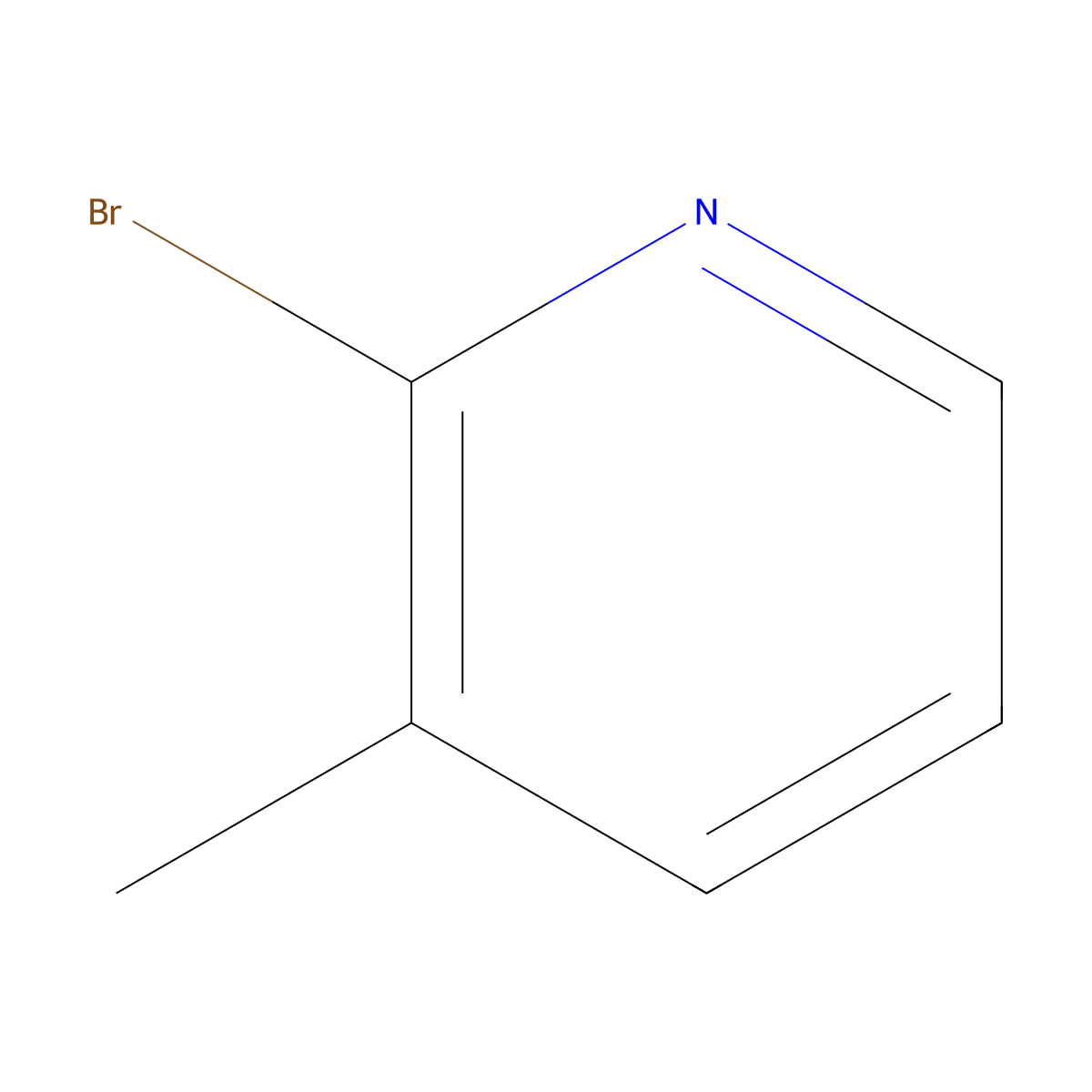 2-Bromo-3-methylpyridine molecular structure, CAS 3430-17-9
