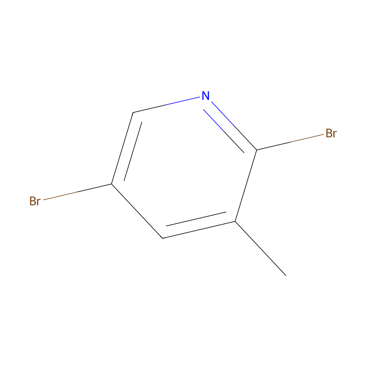 2,5-Dibromo-3-methylpyridine molecular structure, CAS 3430-18-0