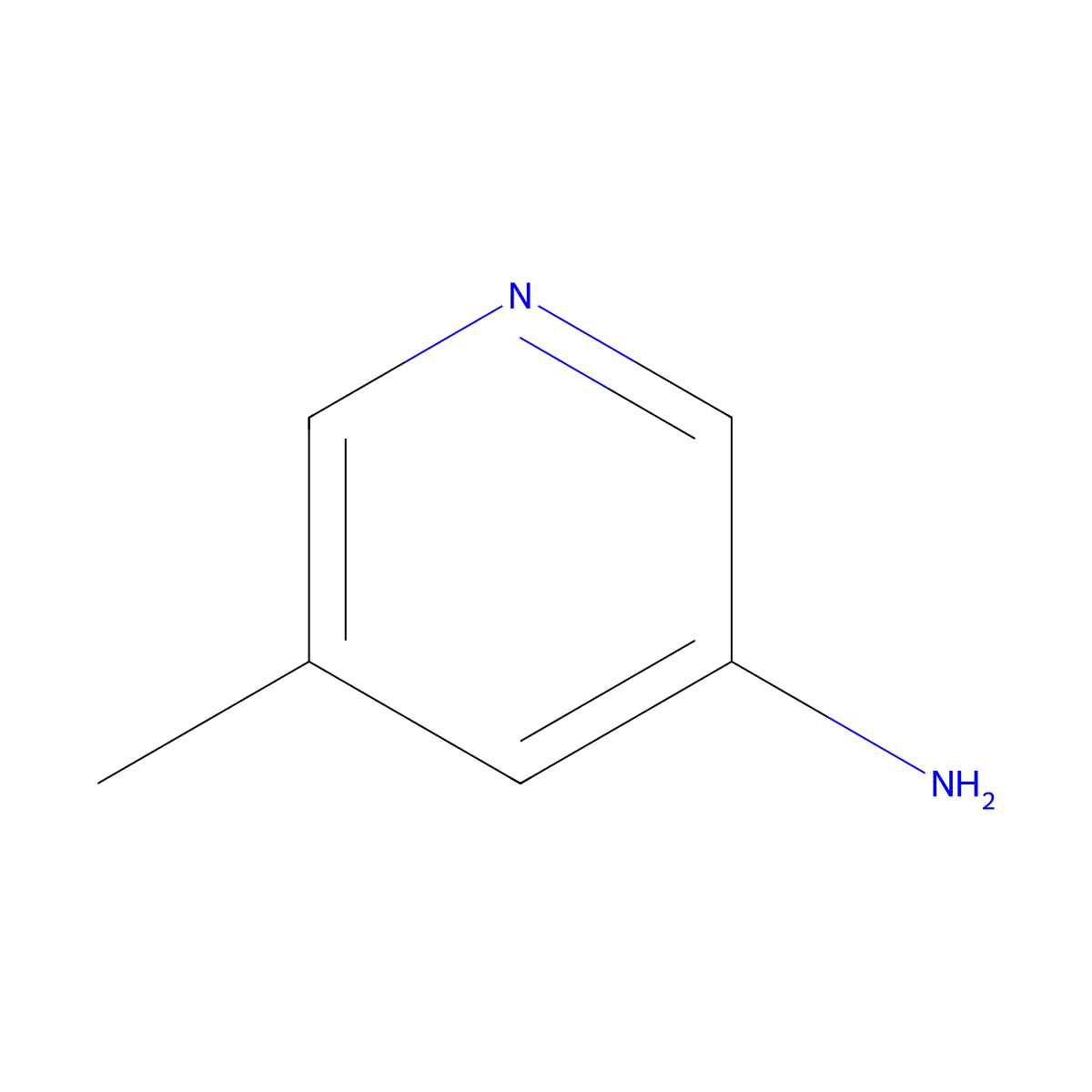 3-Amino-5-methylpyridine molecular structure, CAS 3430-19-1