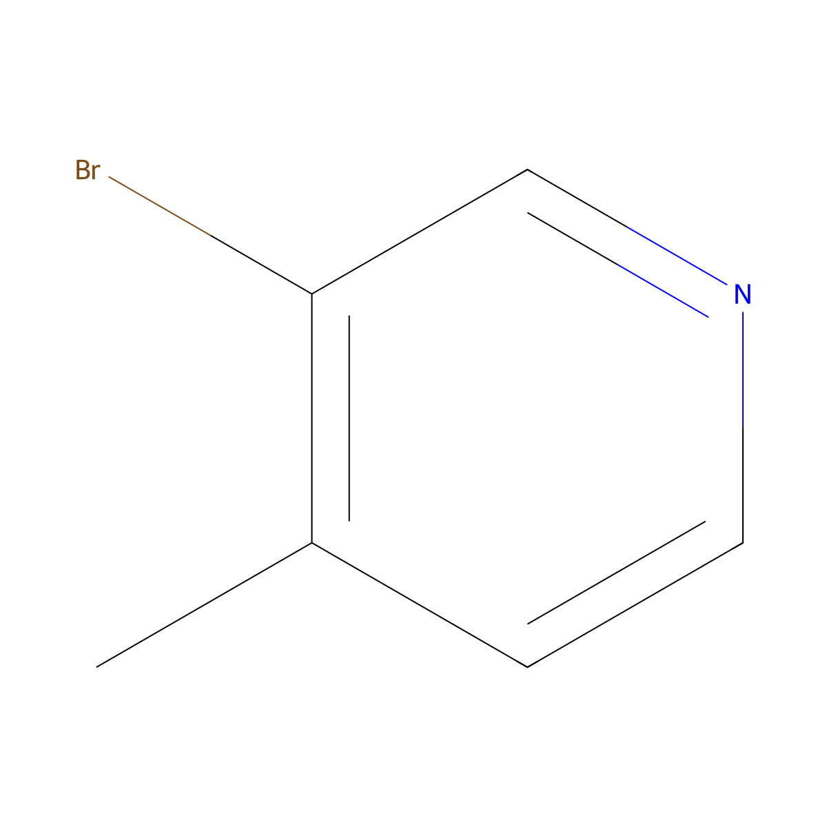 3-Bromo-4-methylpyridine molecular structure, CAS 3430-22-6