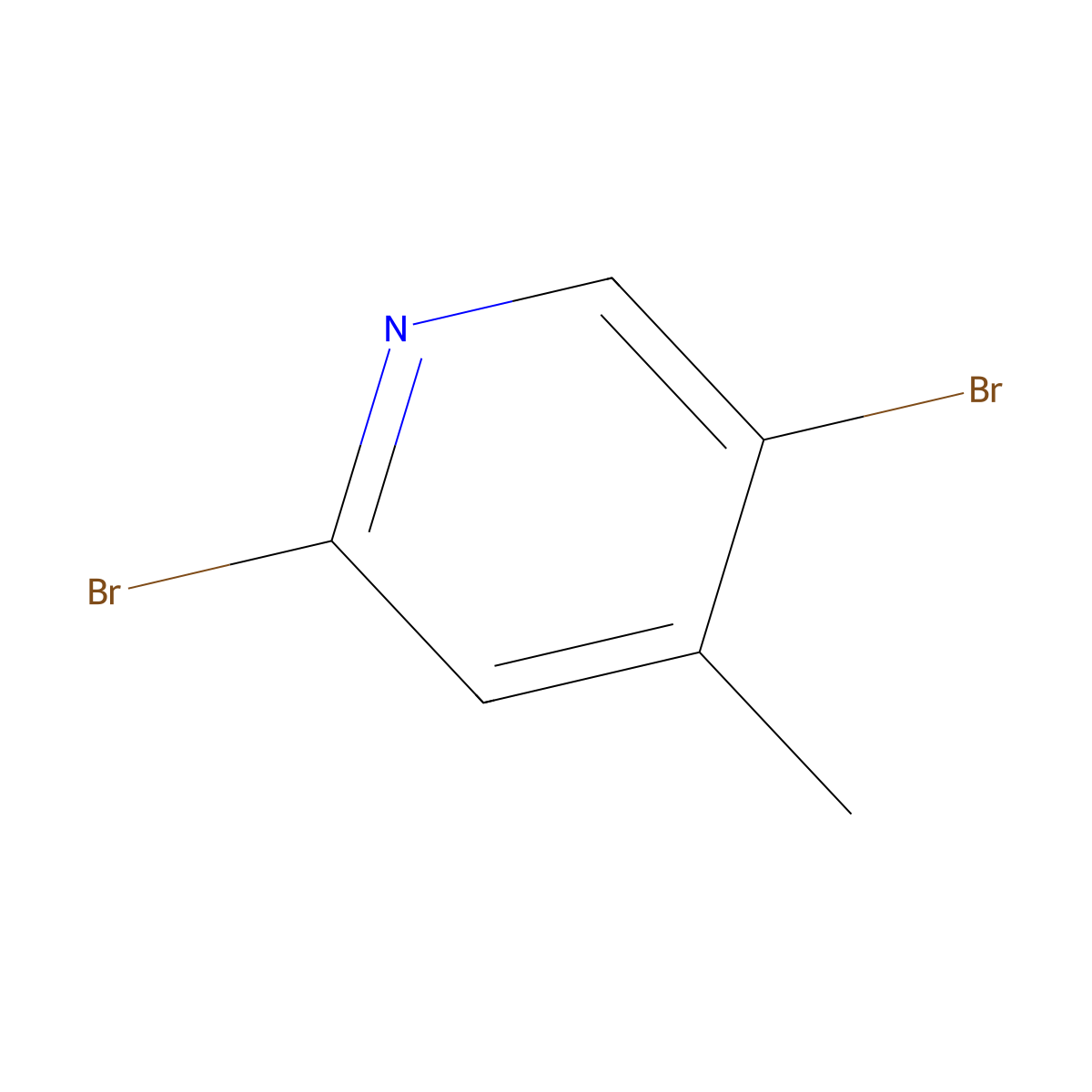 2,5-Dibromo-4-methylpyridine molecular structure, CAS 3430-26-0