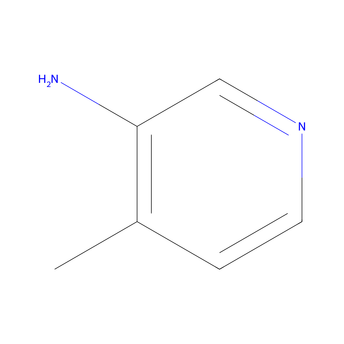 3-Amino-4-picoline molecular structure, CAS 3430-27-1