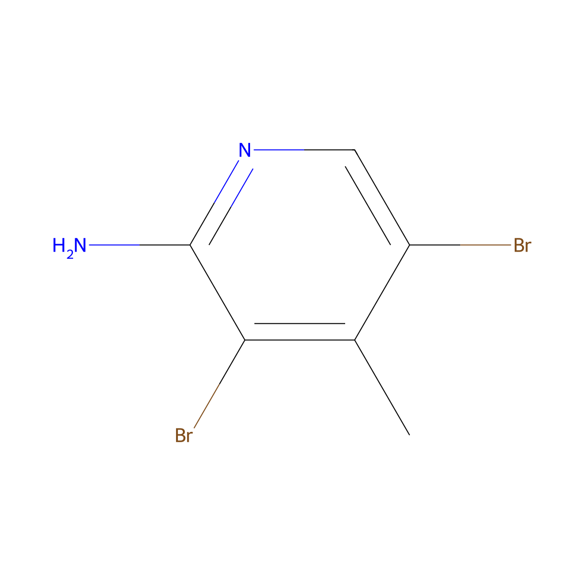 3,5-Dibromo-4-methylpyridin-2-amine molecular structure, CAS 3430-29-3