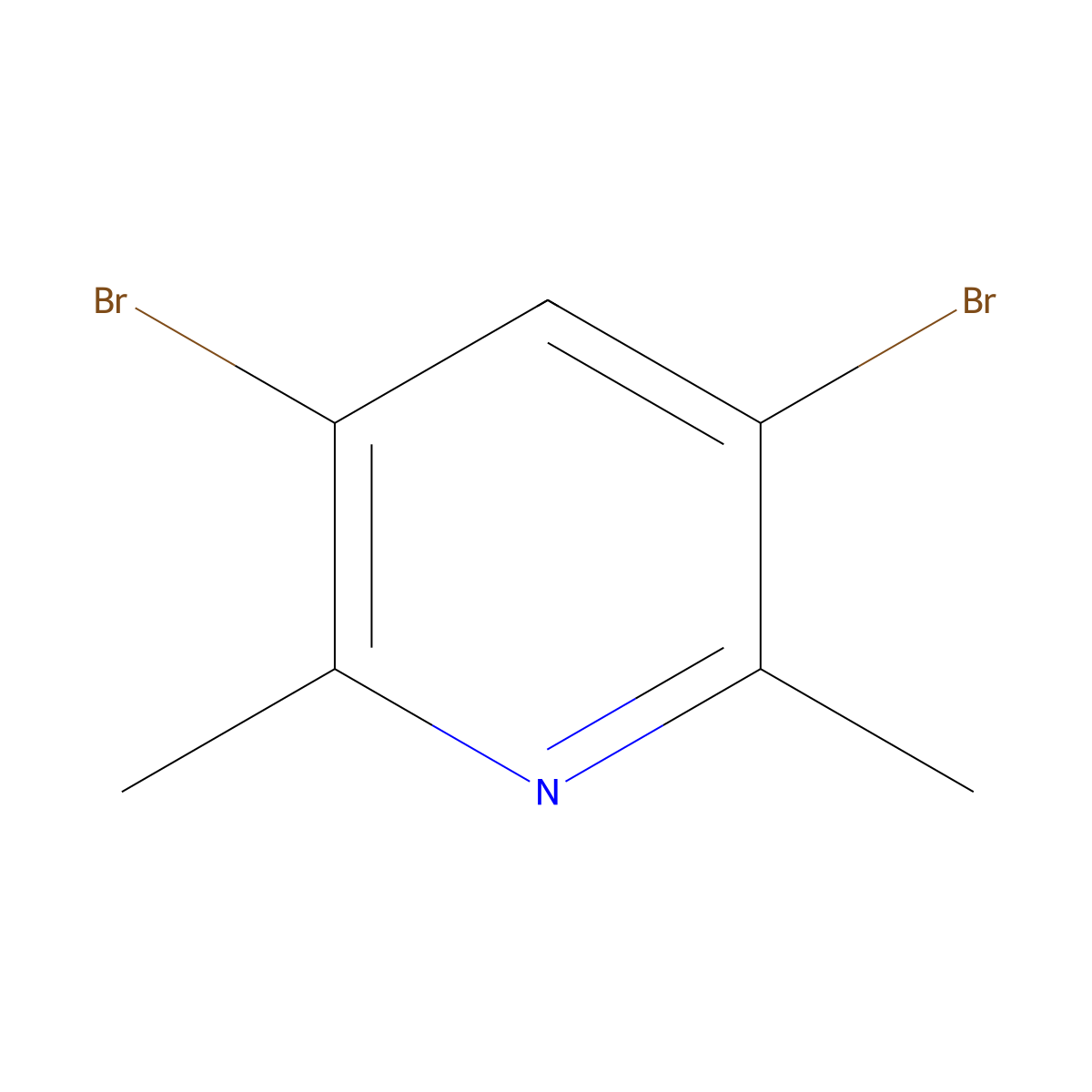 3,5-Dibromo-2,6-dimethylpyridine molecular structure, CAS 3430-34-0